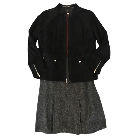 Black Suede Jacket Dennis by Dennis Basso Ladies Medium Jacket New without Tags - Picture 9 of 12